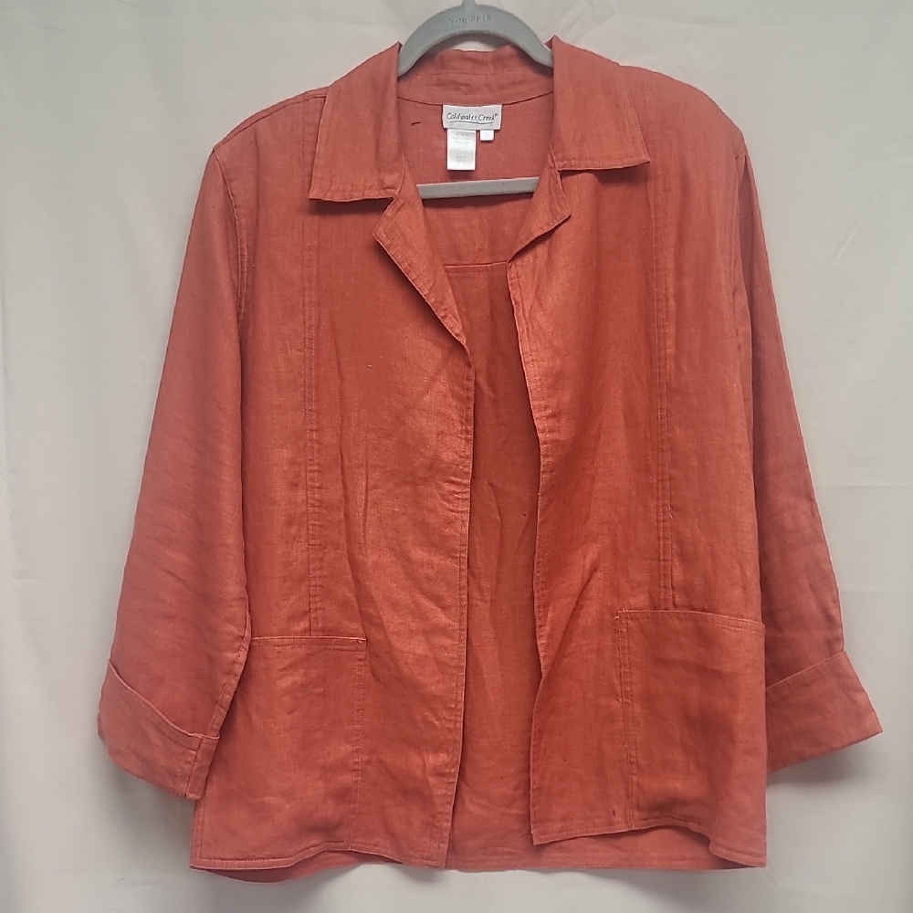 Coldwater Creek Terracotta Open Front Jacket